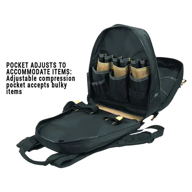 Custom multifunction portable multi-pockets electrical tool carry backpack toolkit heavy duty electrician backpack tool bag work