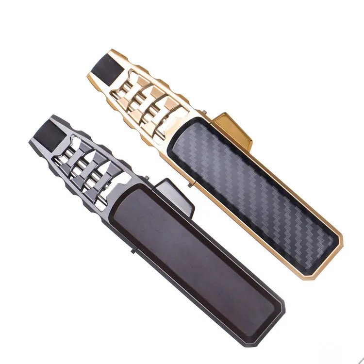 High Quality Metal Long Pen Type Refillable Powerful Windproof Gas Lighter for Cigar