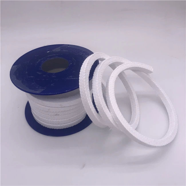 Чистый белый PTFE сальник упаковка 8*8 мм ptfe плетеный уплотнительная лента