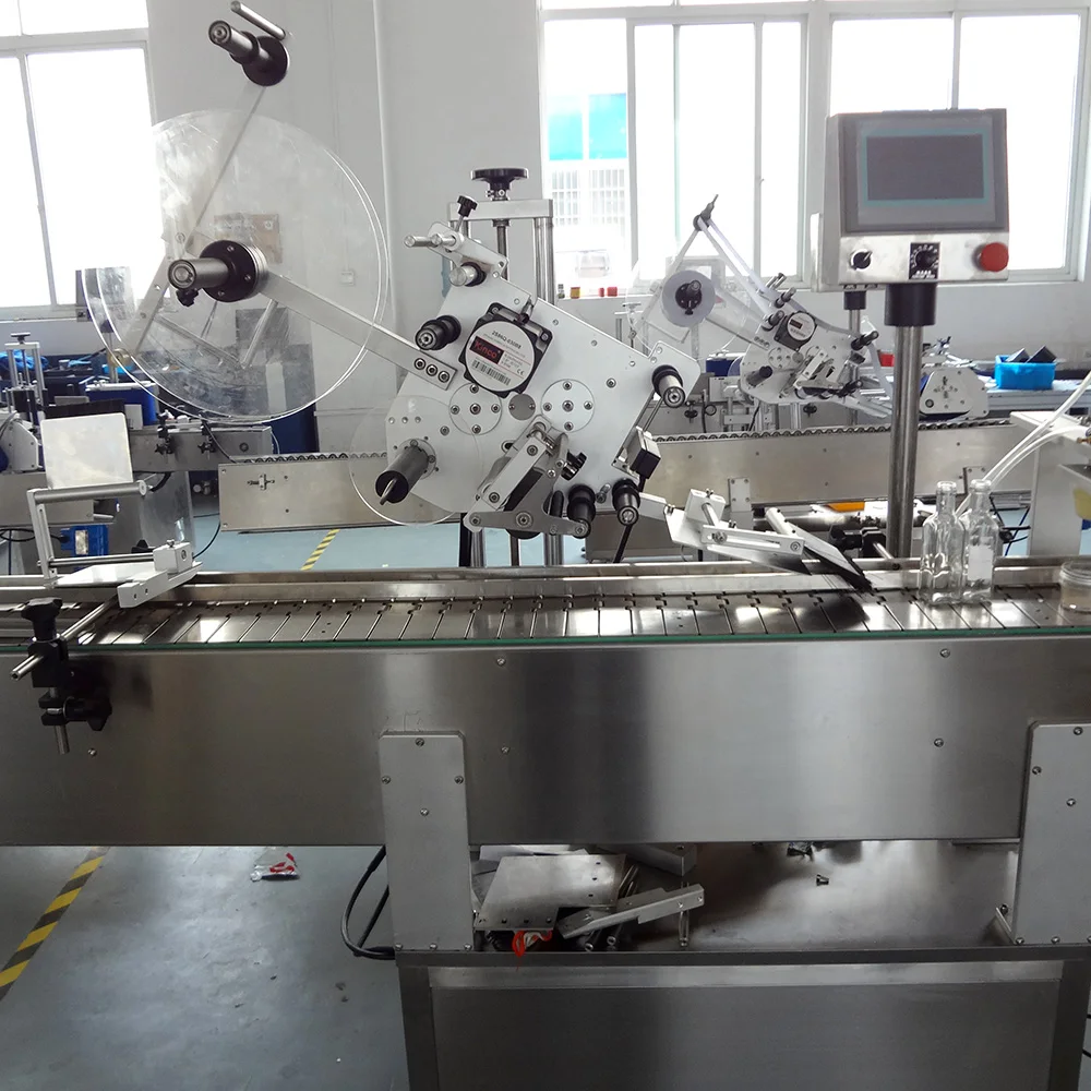 Automatic red wine tax stamp security label applicator beverage top side seal labeling machine