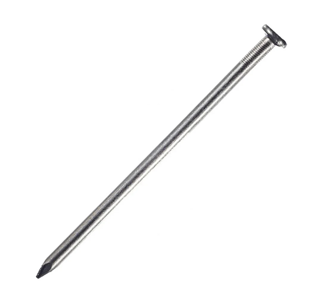 Round Metal Landscape & Paver Edging Anchoring Stake, 12-Inch Length - Bright Spike Timber Nail, Tent Spikes, Camping, Trapping