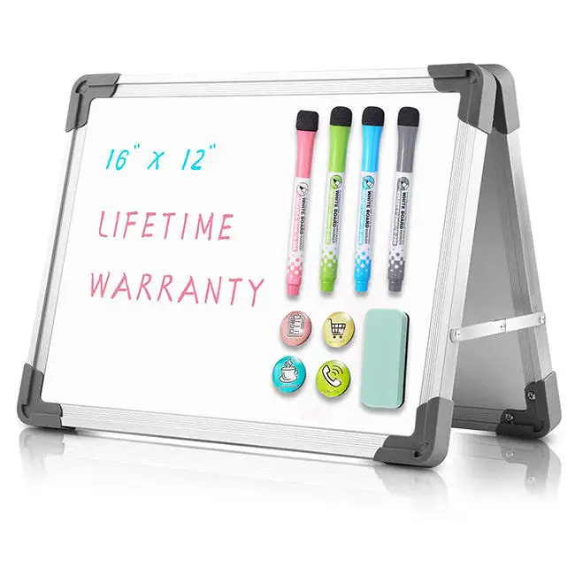 Reusable Folding Children Hand Writing White Magnetic Boards Two Side With Markers Whiteboard With Frame