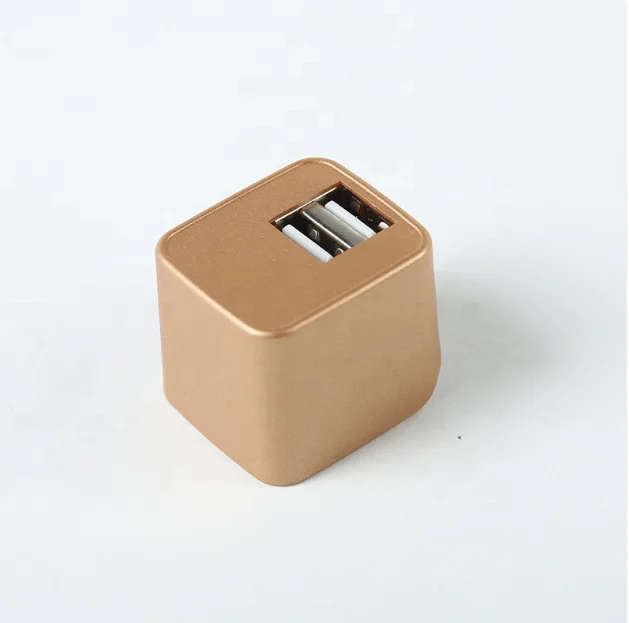 Square US Folding Plug dual  USB Port Mini Cube Size USB Phone Travel Wall Charger 5V 1A 2A /2.4A/2.1A