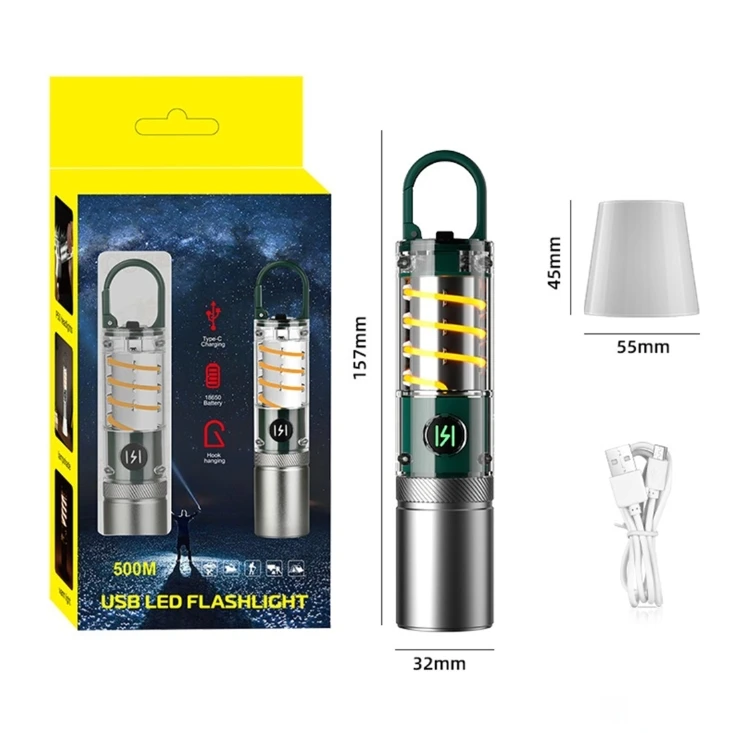 Portable Powerful LED Waterproof Torch Light Zoom Tactical Flashlight Led Flashlight With Hook