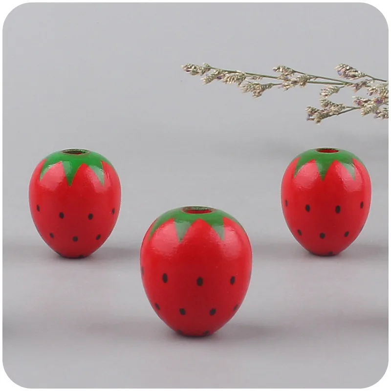 New Baby Products Cartoon Strawberry Teether Beads Creative DIY Bracelet Teether Pacifier Chain Toy Gadgets