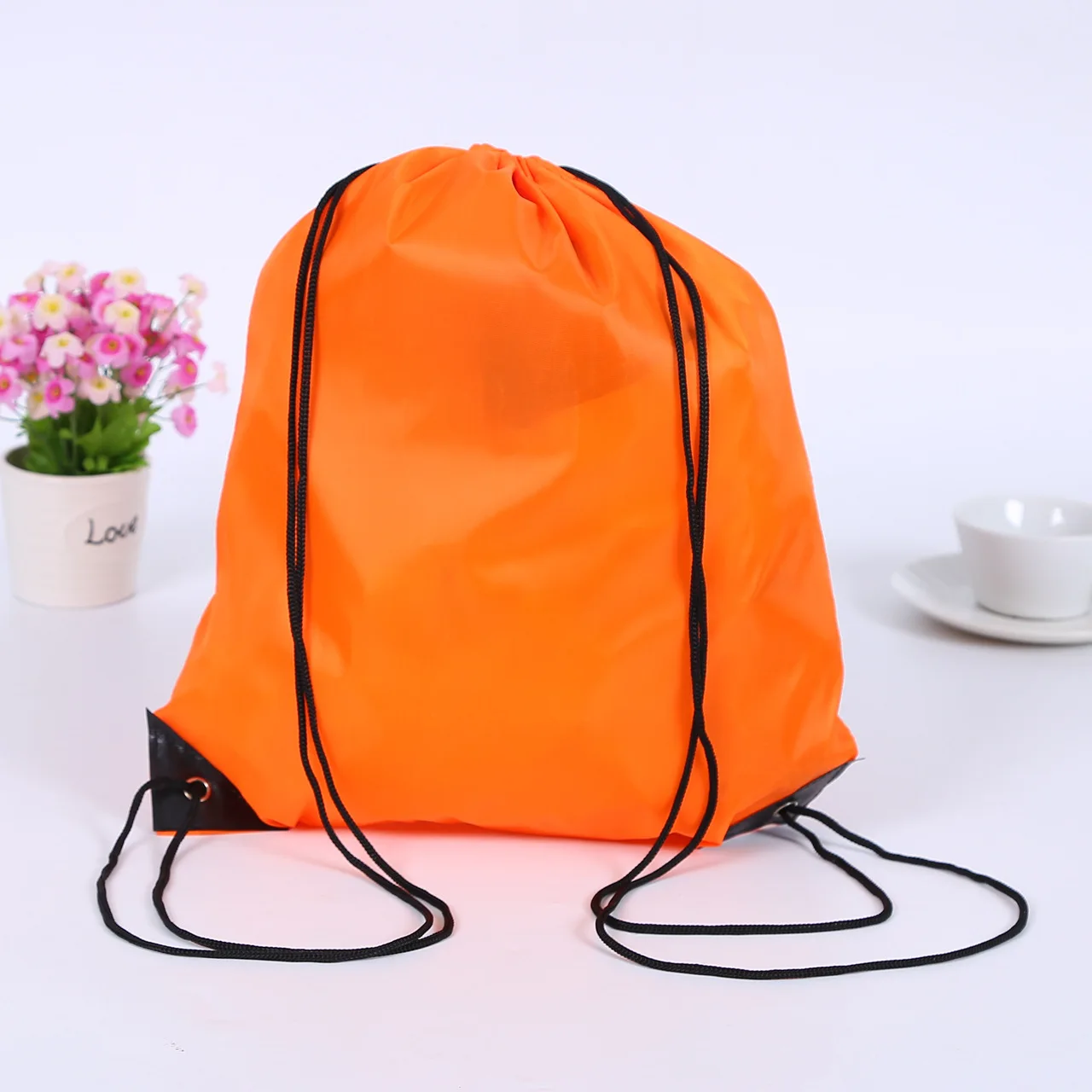 High Quality Polyester Draw String Sports Backpack Gym Bag Waterproof Custom Logo Promotional Fitness Drawstring Bags