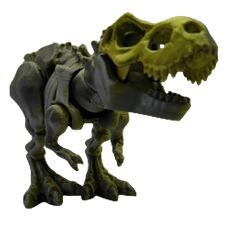 3D Printed Rapid Prototyping Fidget Toys Articulated Tyrannosaurus Rex Skeleton Dinosaur Model Rotatable Gift