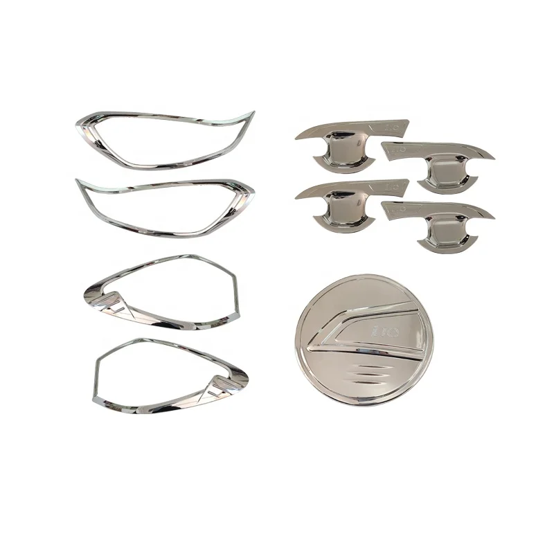 Car Exterior Trim Headlight Tail Light Cover Combo Full Set Car Body Chrome Kits for Hyundai i10 Accessories