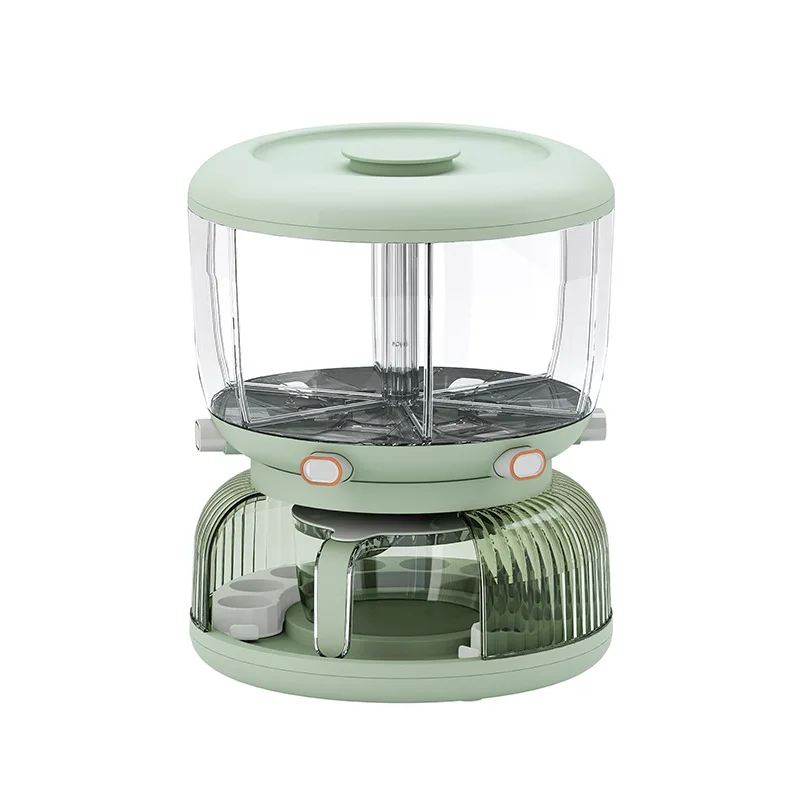 Multifunction Plastic Round Kitchen Dry Food Cereal Rice Grain Container Dispenser