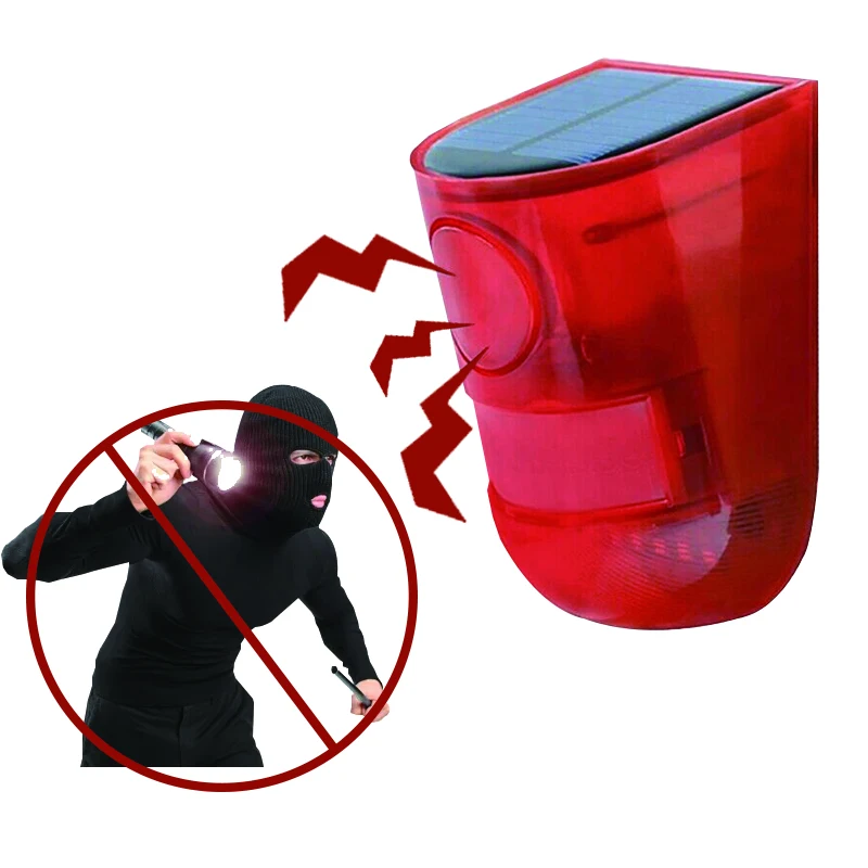 Светодиодный стробоскоп с датчиком движения звуковая сирена мигающей светодиодной сигнализацией для дома фермы квартиры улицы двора