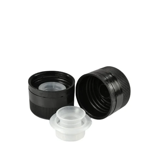 31.5mm Black Polypropylene Tamper Evident Cap w/ Pourer