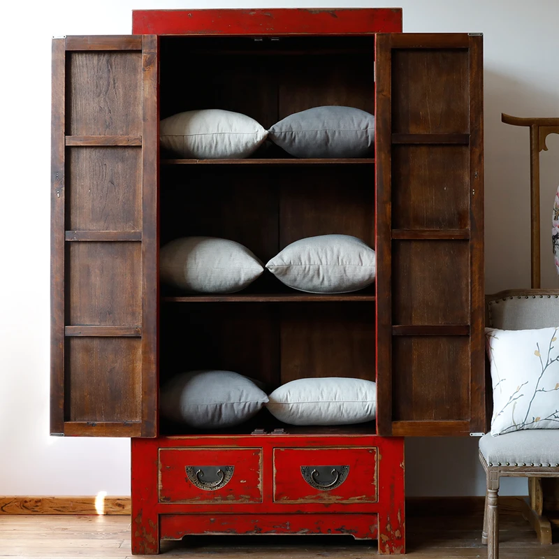 Chinese China sinocurio furniture wardrobe antique customized wardrobe big space wooden decorative wardrobe