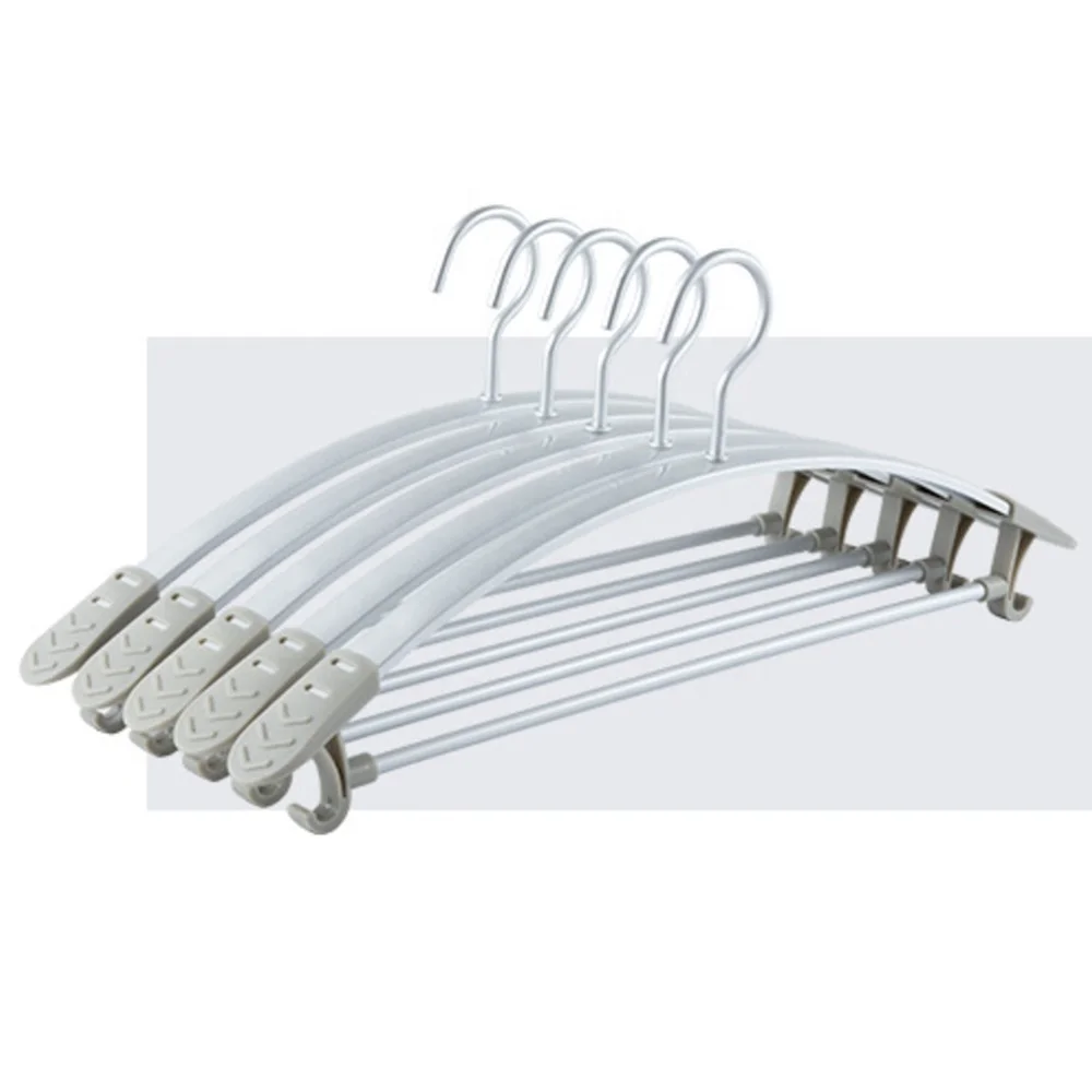 Wide shoulders design non-slip metal clothes hanger aluminum alloy coat hangers for clothing hanging organizer