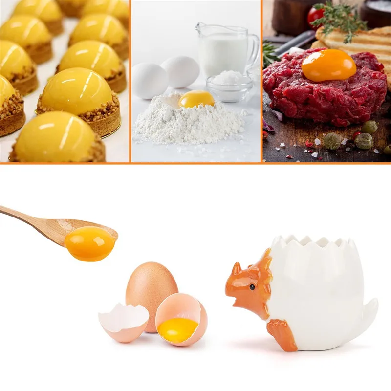 Cute Triceratops Dinosaur Egg Separator Egg Yolk White Separator Ceramic Egg Filter Divider Sieve Kitchen Gadget Baking Cooking