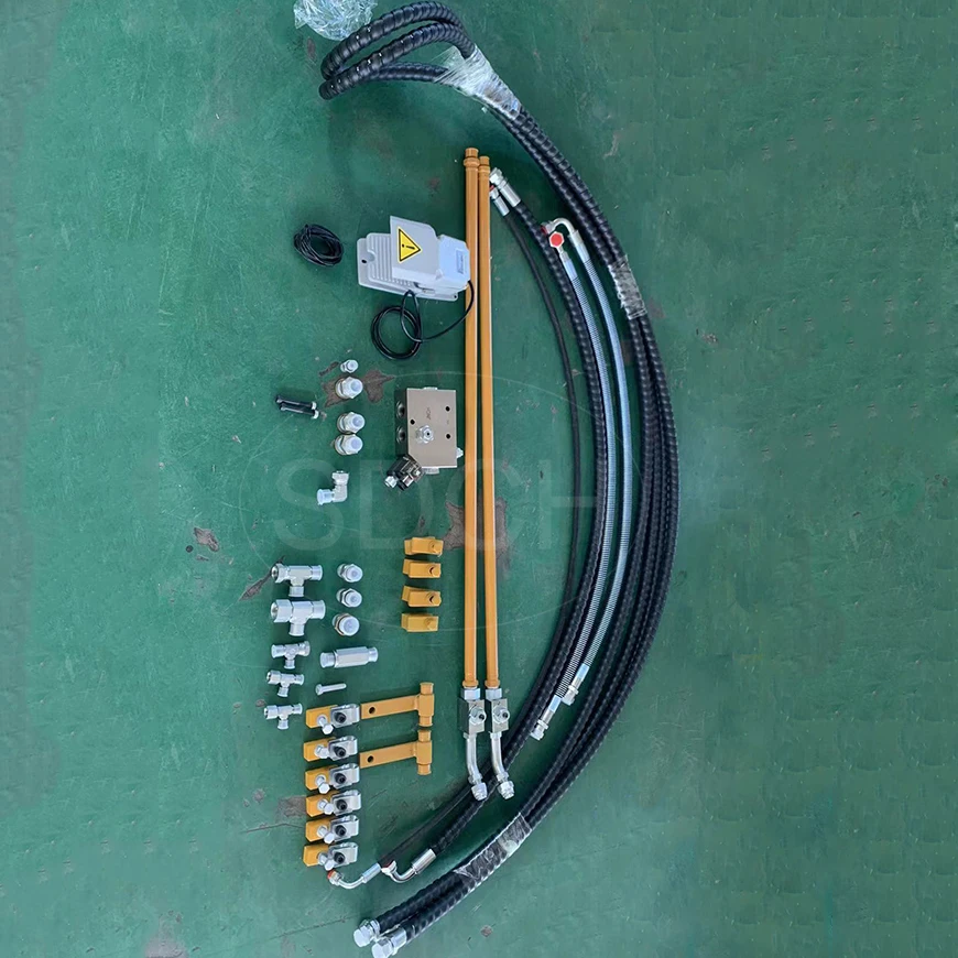 Case 580 backhoe loader aux pipe lines hydraulic breaker piping kits with flow divider valve