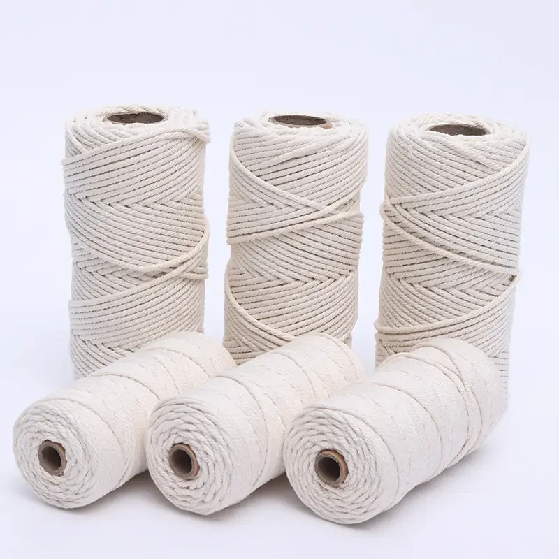 Bioserica Era High quality Macrame Cord 3mm 100% Natural Cotton Rope Twine String for DIY Craft Knitting