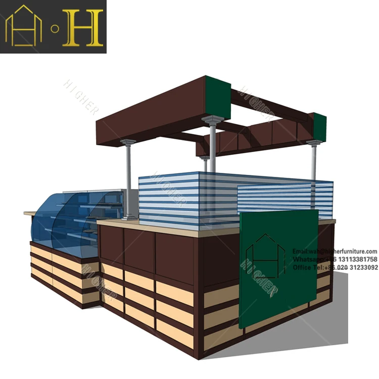 Fashionable Mall Food Kiosk Modern Cafe Kiosk Bar Furniture Mall Coffee Shop Kiosk