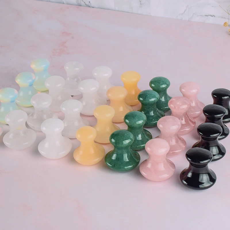 Natural Rose Quartz Jade Mushroom Facial Massage Stone Gouache Scraper Face Massager Gua Sha Board Skin Care Face Lifting Tool