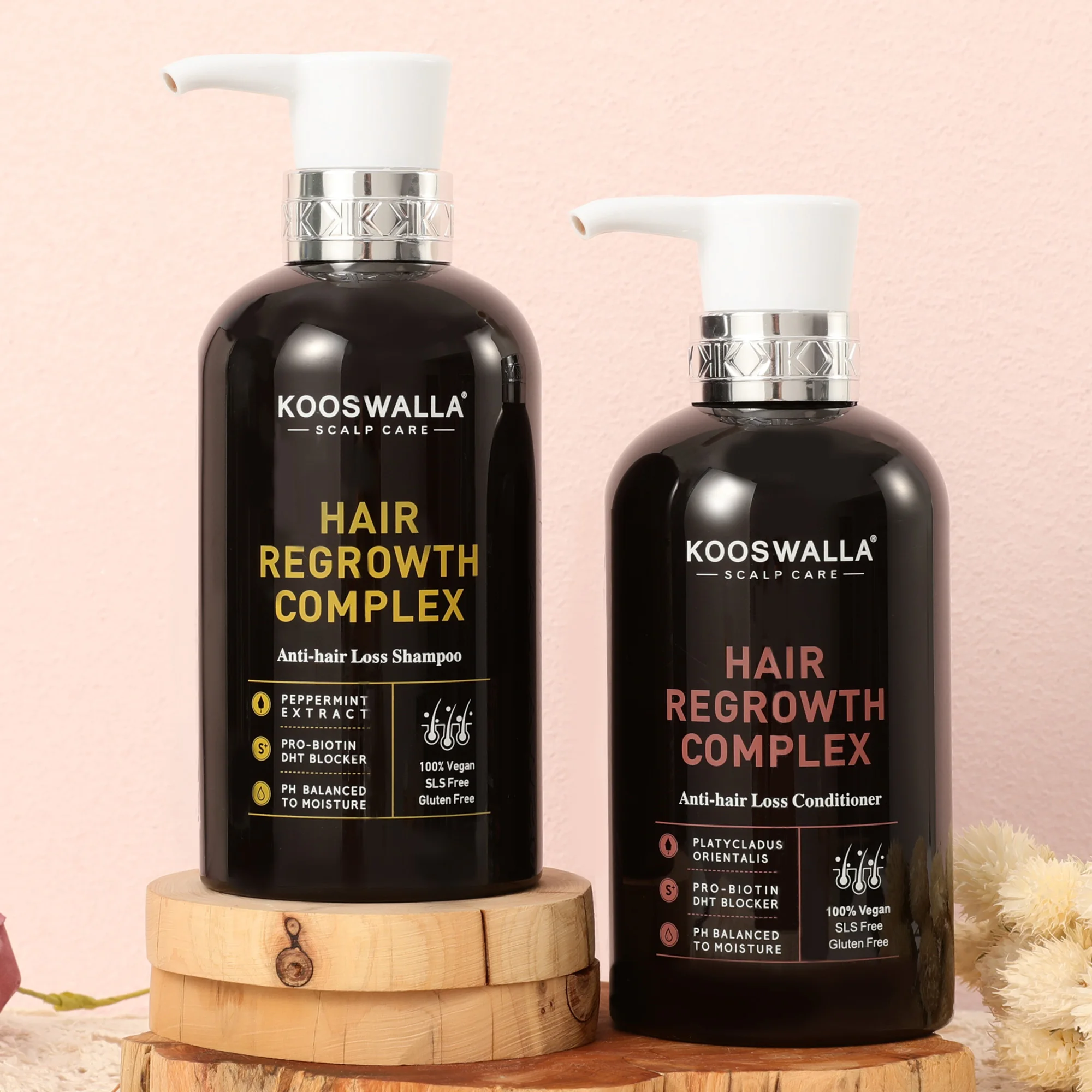 Kooswalla anti hair loss organic hair growth shampoo private label with DHT