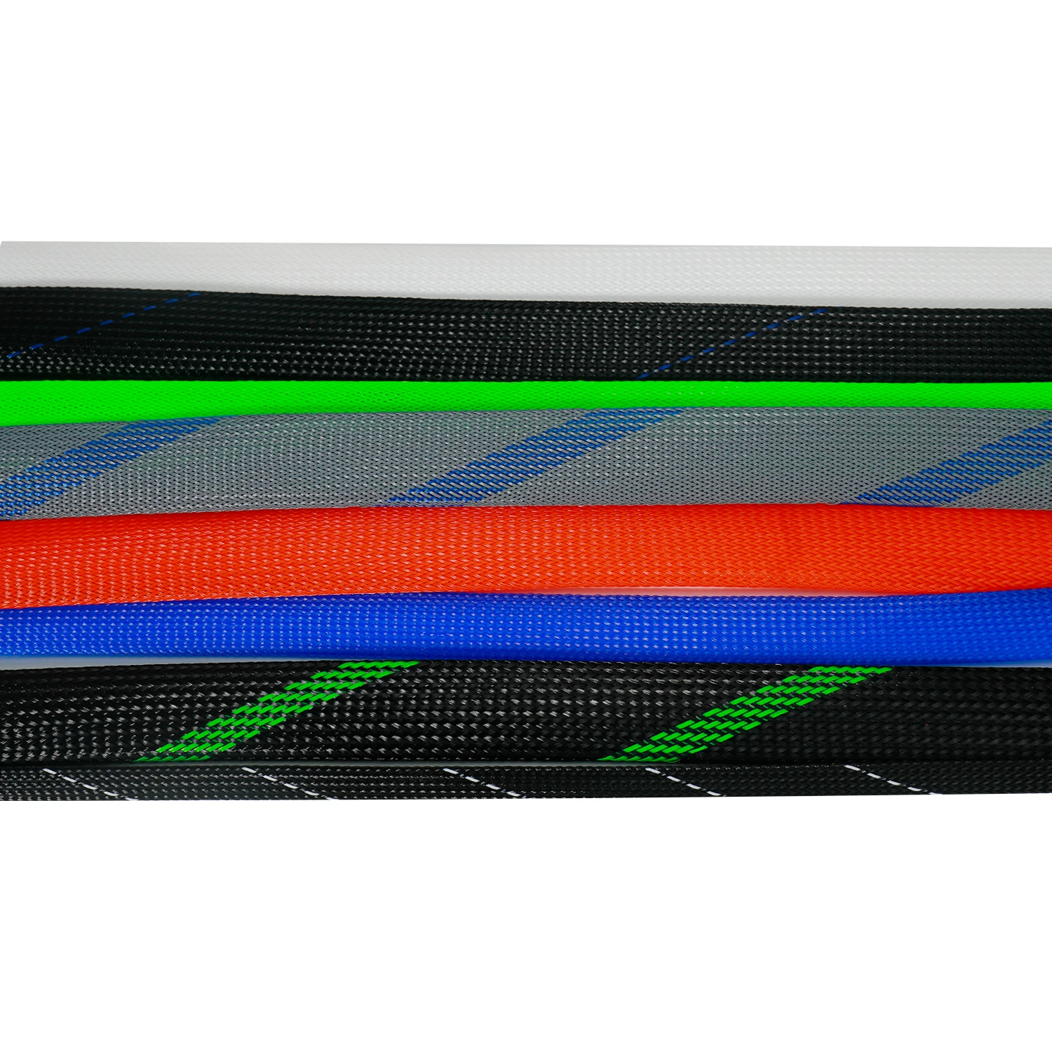 Customized Colors  Flexible Self-closing Open Semi Rigid Split Expandable Braided PET Cable Sleeve fabric cable sleeve