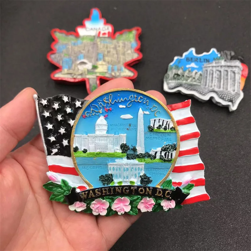 Австралия кленовый лист США Германия Берлин Франция Прованс Смола Магнитный 3D магнит на холодильник