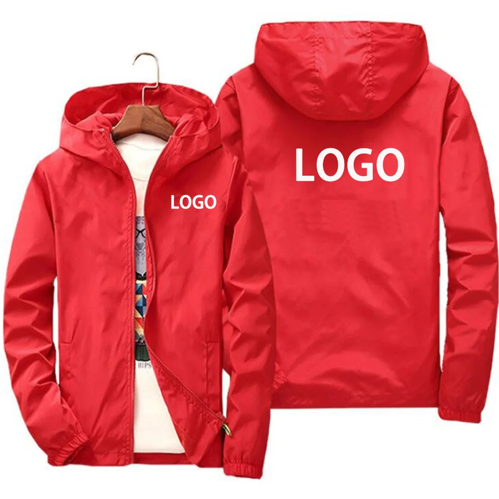 OEM Customized Logo Factory Wholesale Jacket Custom Windbreaker Clothing Black Casual Plain Waterproof Windbreaker Casual Jacket