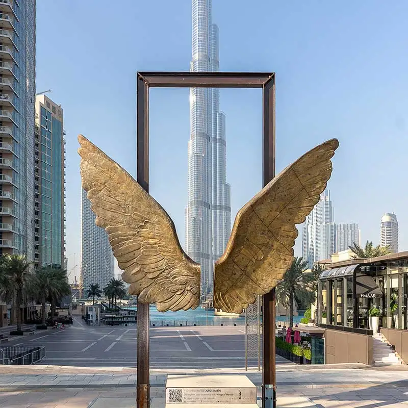 Hot Sale Outdoor Decoration Sculpture Bronze Angel Wings Statue