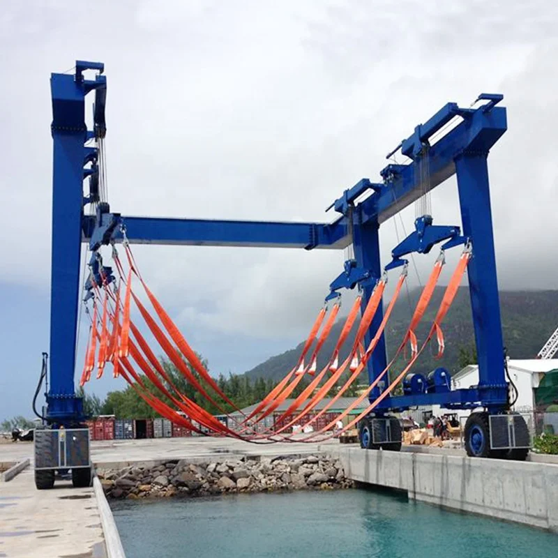 200 ton mobile boat hoist lift boat marine travel lift gantry crane machinery