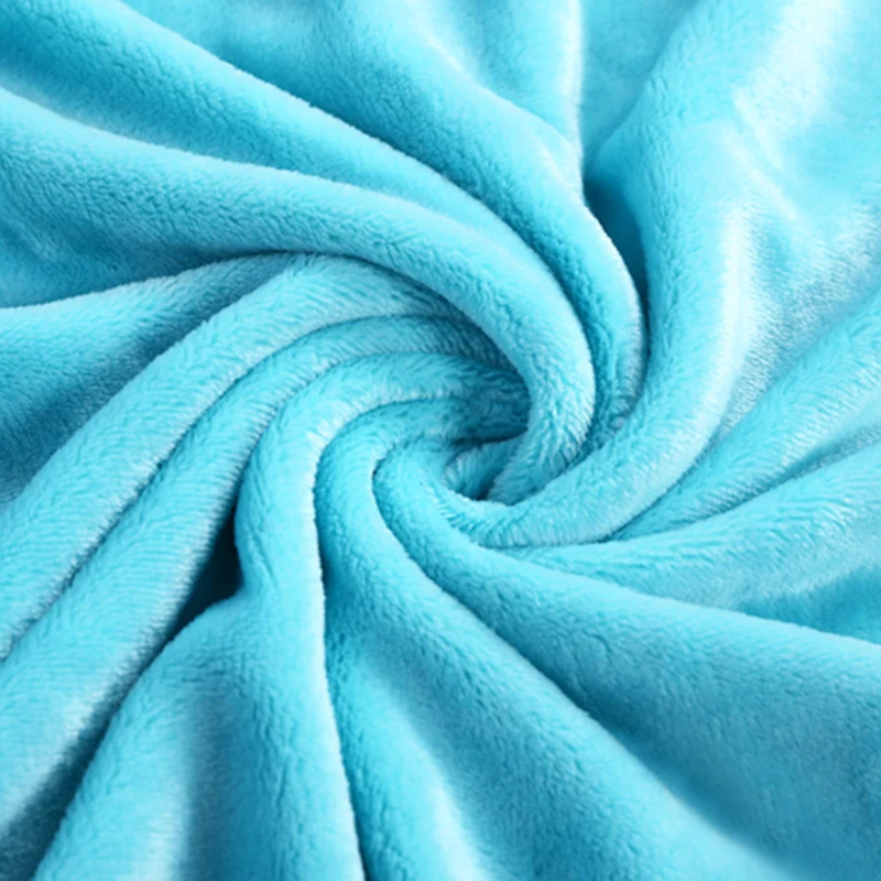 AZO Free Plain Knitted Penguin Plush Fleece Mink Blanket for Autumn and Spring