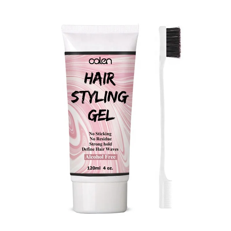 Private Label Shinny Hair Alcohol Free Strong Hold Styling Hair Gel 120ml for Women