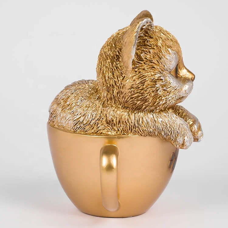 Jiayi OEM Custom Resin Crafts Hand Made Cat Figurine Cat Resin Figurine Home Decor