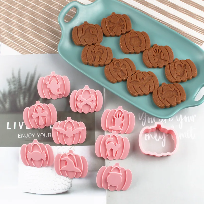 Saffron 9pcs/box Halloween Pumpkin Decoration Tool cookie cutter Set of 9 pcs pumpkins cookie cutters embosser set