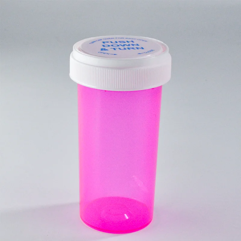 Colorful Portable 8 13 16 20 DR Sealed Plastic Bottles With Child Resistance Lid Waterproof PP Bottles