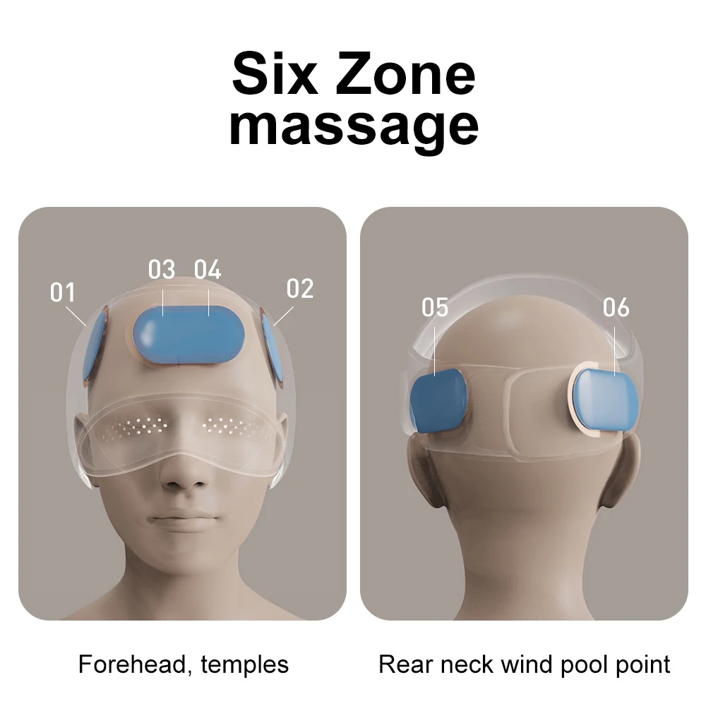 4 massage modes 3 level Heating Eye Scalp Massager Kneading Relieve fatigue Air Pressure Head Massager