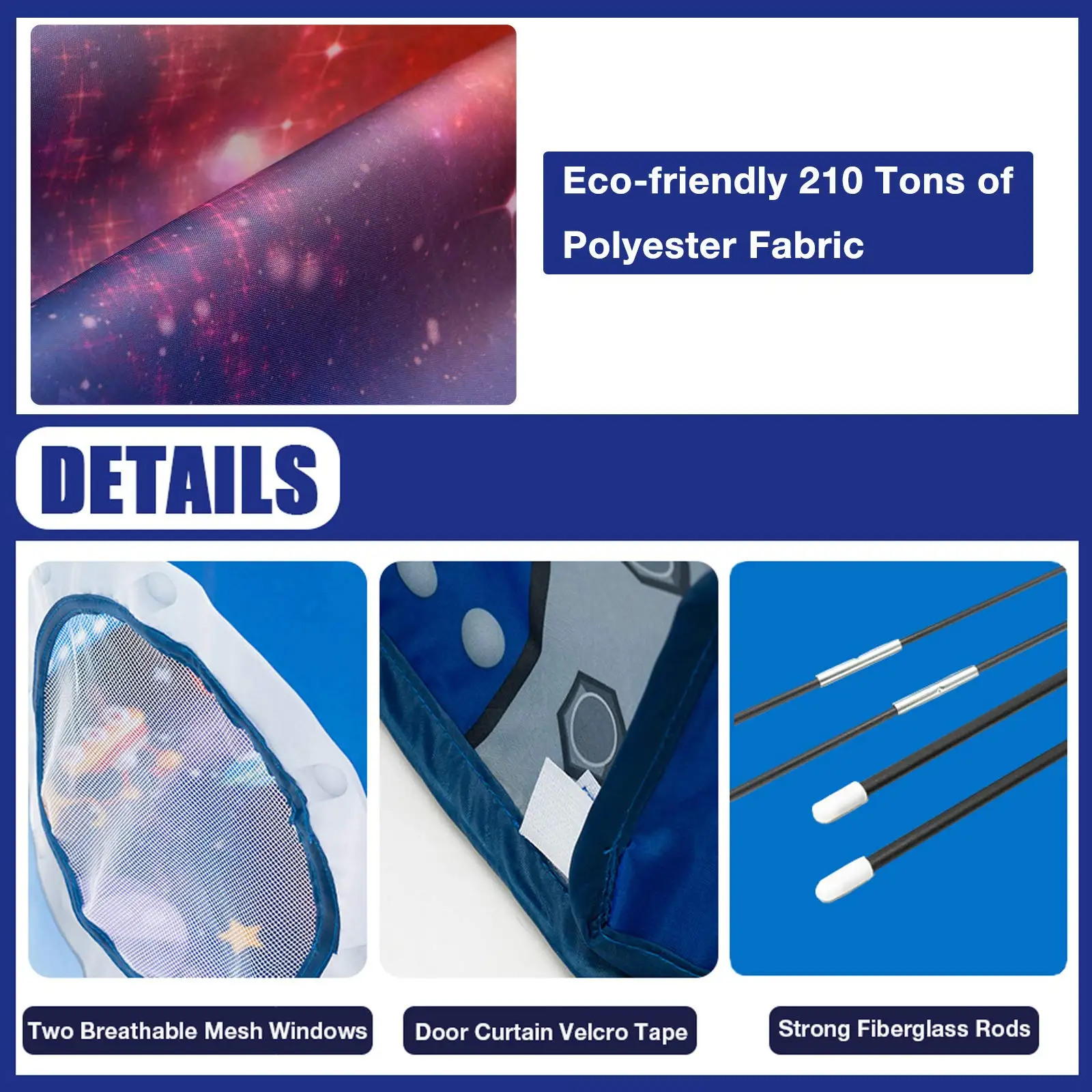 Maibeibi Rocket Ship Play Tent for Kids Astronaut Spaceship Space Themed Pretend Playhouse Indoor