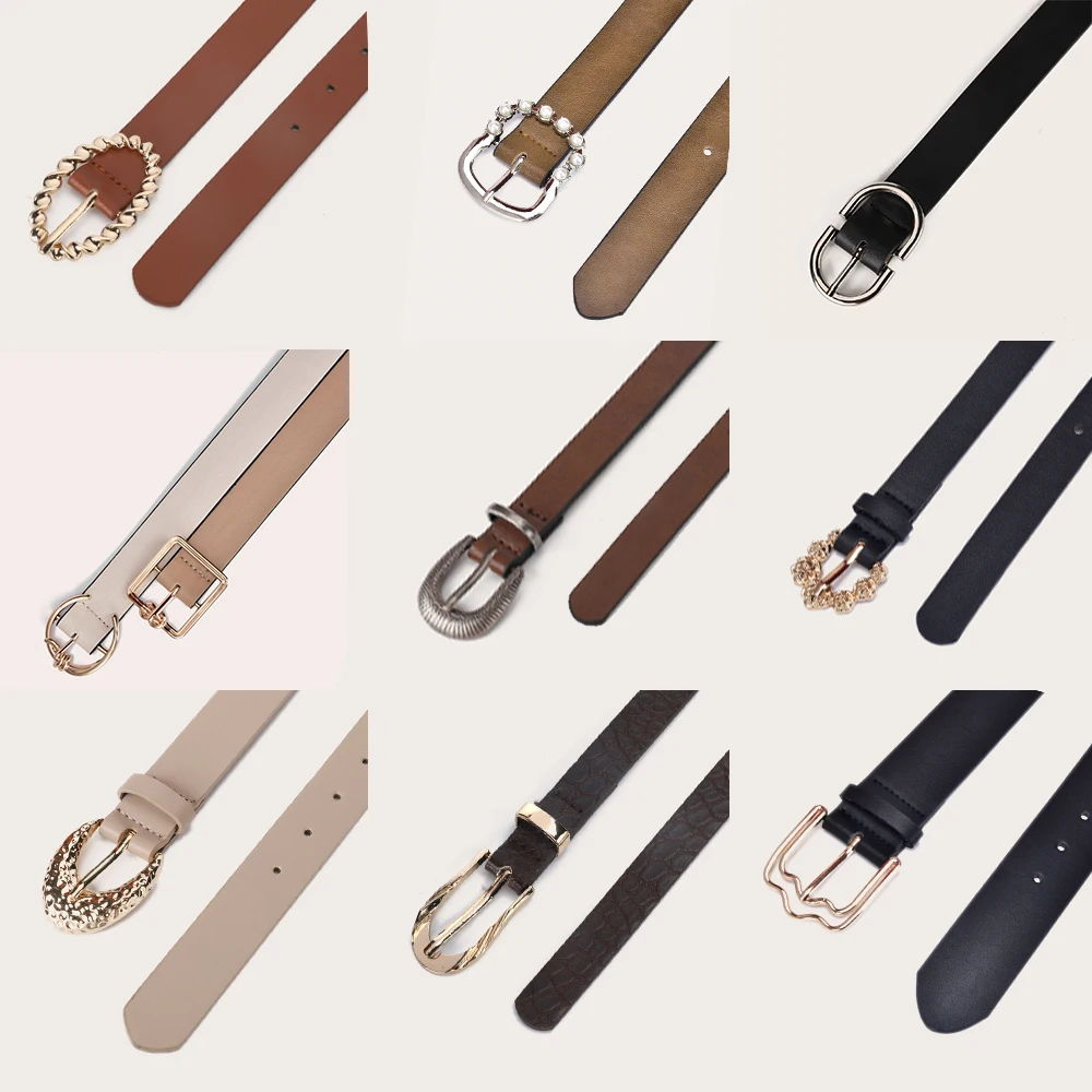 High Quality new design fashion PU leather leather belt women ladies belt waistband for Jeans Pants Dress