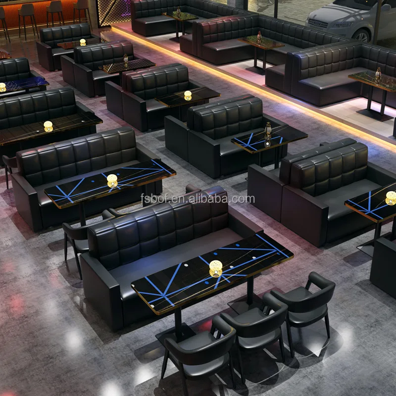 Cheap Restaurant Furniture Sofa Booth Table and Chair Cafe Shop Dining Tables and Chairs for Sale Morden Sofa for Coffee Shop