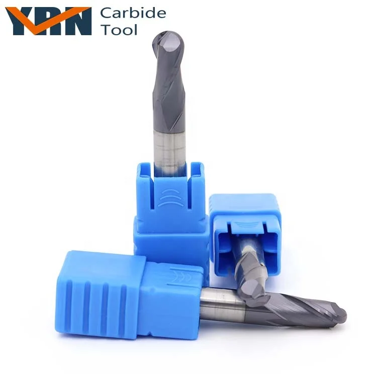 YRN Endmill Solid 1 mm Carbide 2 Flute Ball Nose End Mill For Wood
