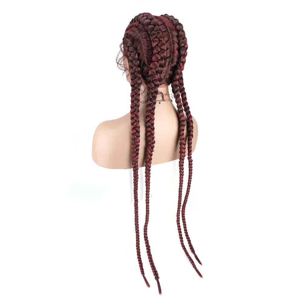 African Glueless Box Braids Wig Tresse Cornrow Aliexpress Hair For Synthetic Front Lace Braiding Wig Baby Hair For Black Women