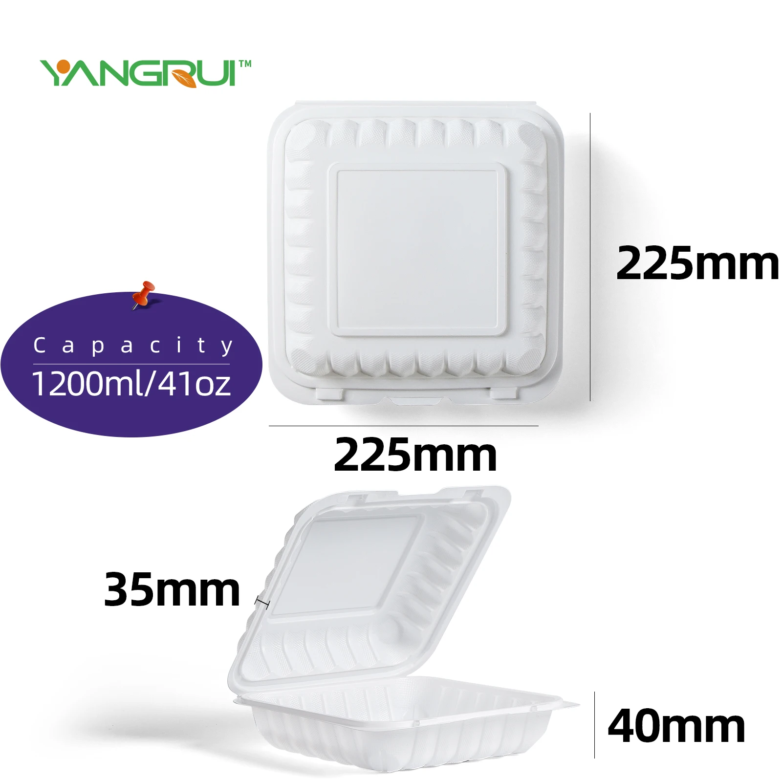 High Quality Wholesales Customized Green Safe Plastic Food Storage Container High Temperature Resistant Takeaway lunch box