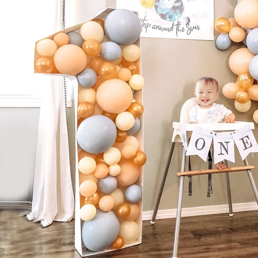 KT Board Cut-out DIY Birthday 0 To 9 Number Balloons Filling Box Frame Mosaic Heart Balls Box Wedding Decorations Party Backdrop