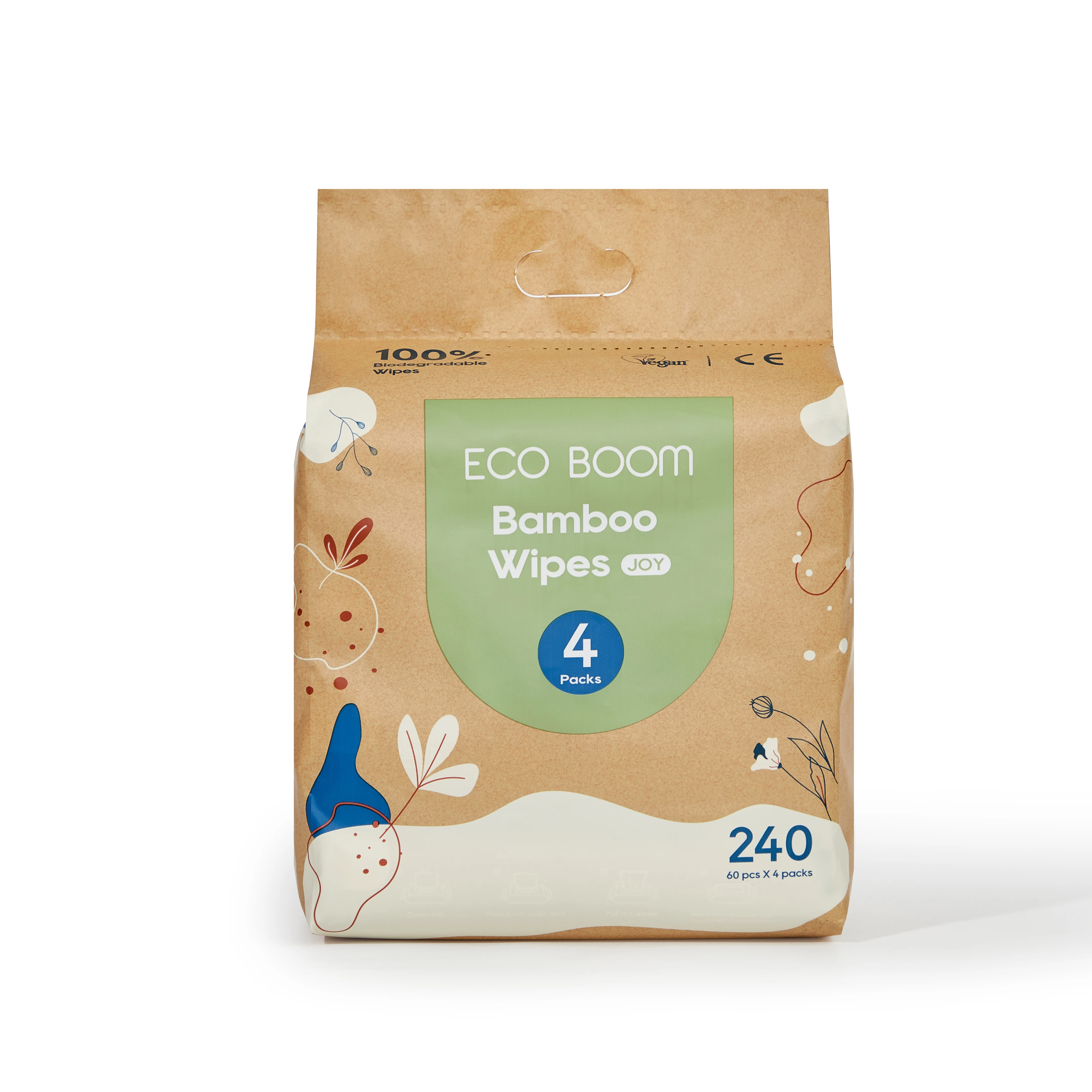 ECO BOOM degradable ecological natural ecologic alcohol free 100pcs sensitivity company brand Charcoal water wipes