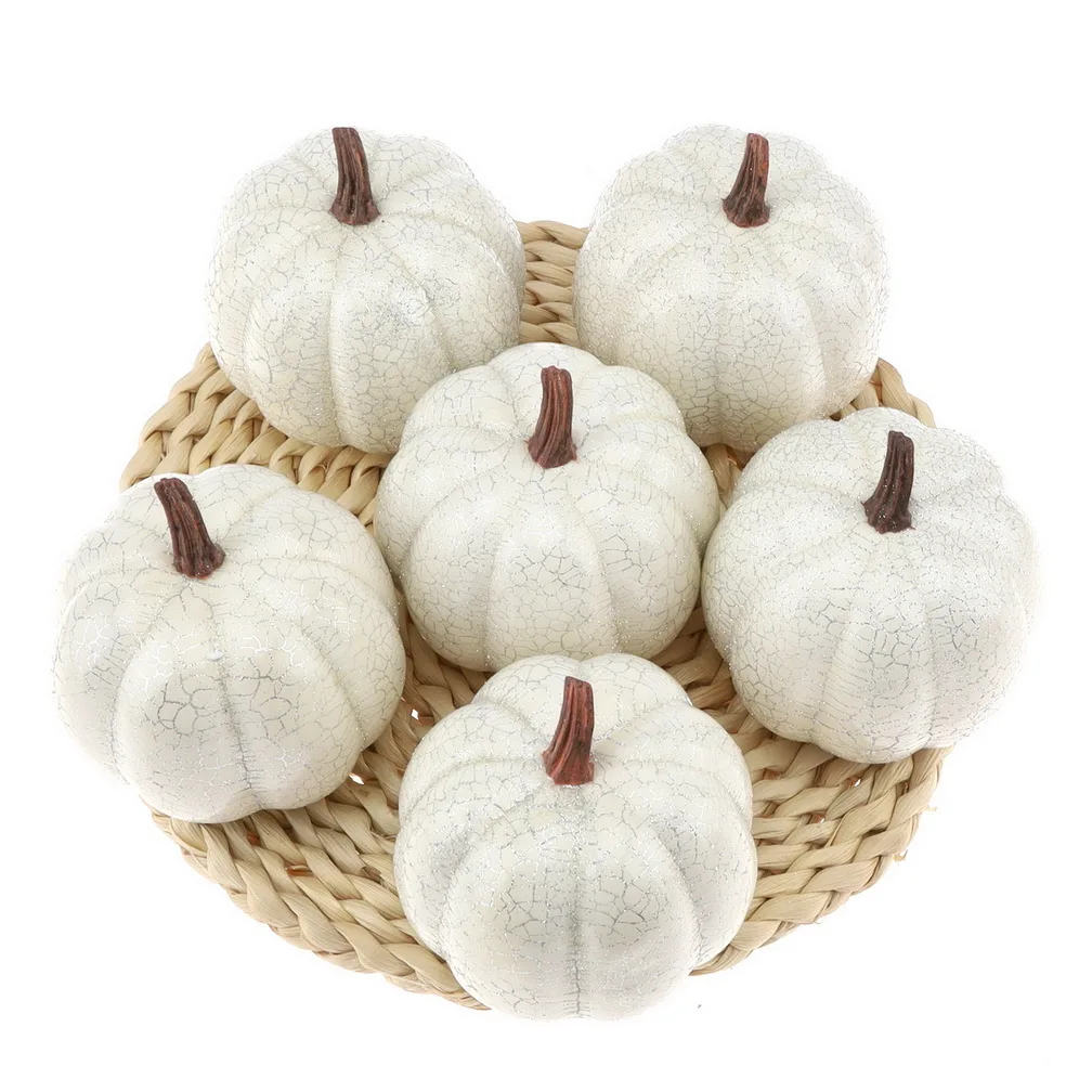Gresorth Artificial White Pumpkins Wholesale Fake Vegetable Fall Autumn MINI Pumpkin Set Halloween Christmas Holiday Decoration