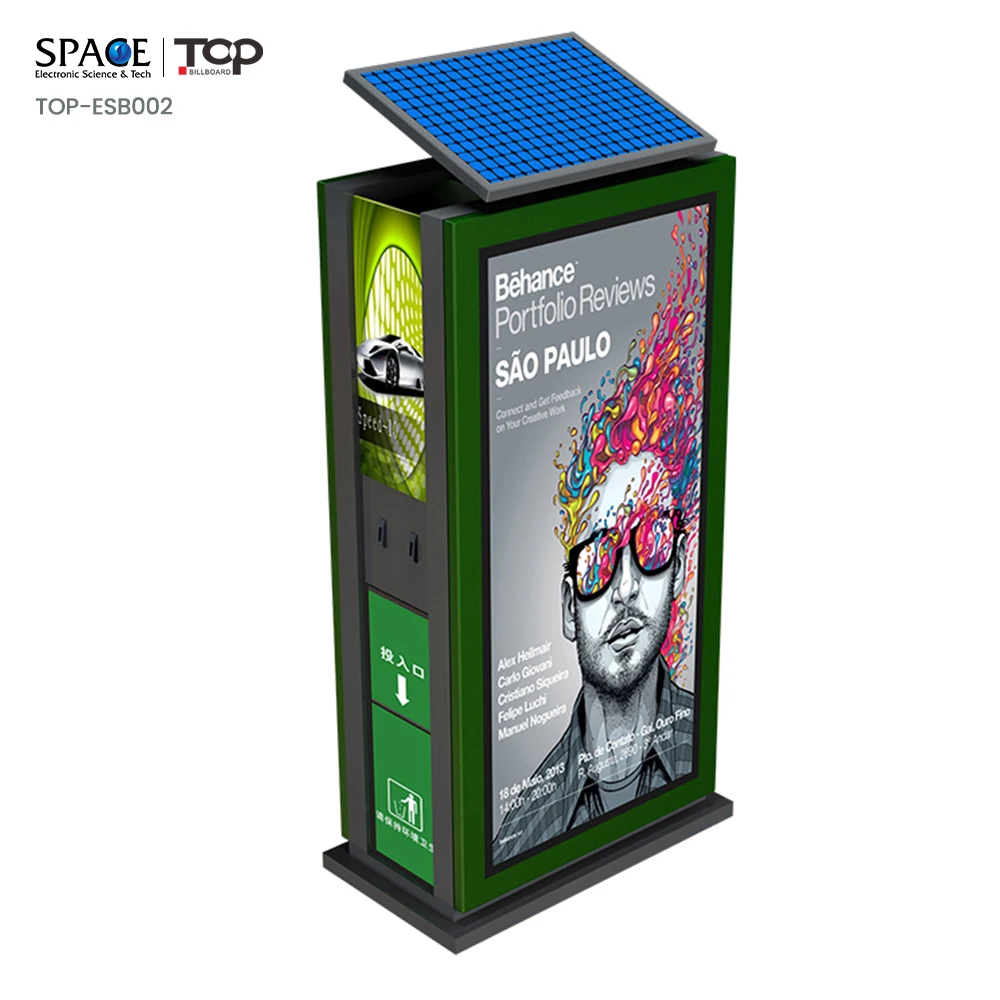 Outdoor Large Size LED Train Station Light boxes Outdoor Waterproof Light Box With Trash Can
