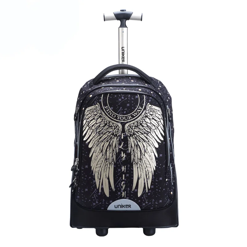 UNIKER Travel Trolley Bag For Kids Luggage Trolley Bag Travel School Bag Trolley