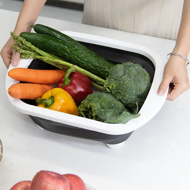 Best Seller 2021 Vegetable Chopping Pe Folding Sublimation Pp Bespoke Colour Code Cutting Board With Tray