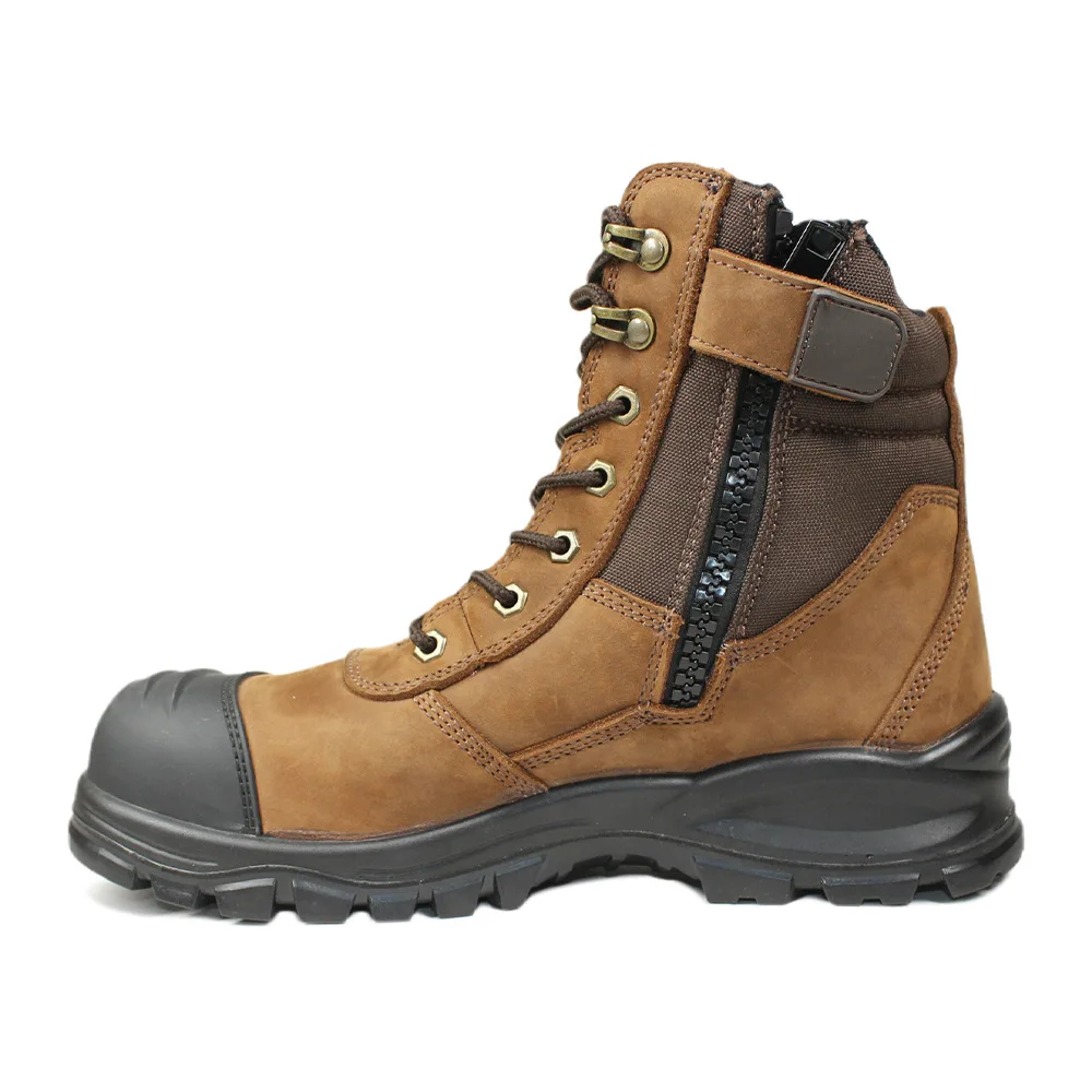 Custom men waterproof durable brown cow leather safety welding boots for welder boots wholesale