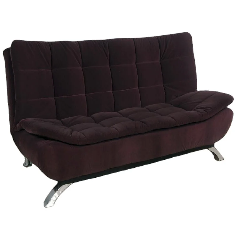 Factory Direct Sale Modern Design Living Room Furniture Romantic  Double Cushion Mattress Comfortable Velvet Fabric Sofa Cum Bed