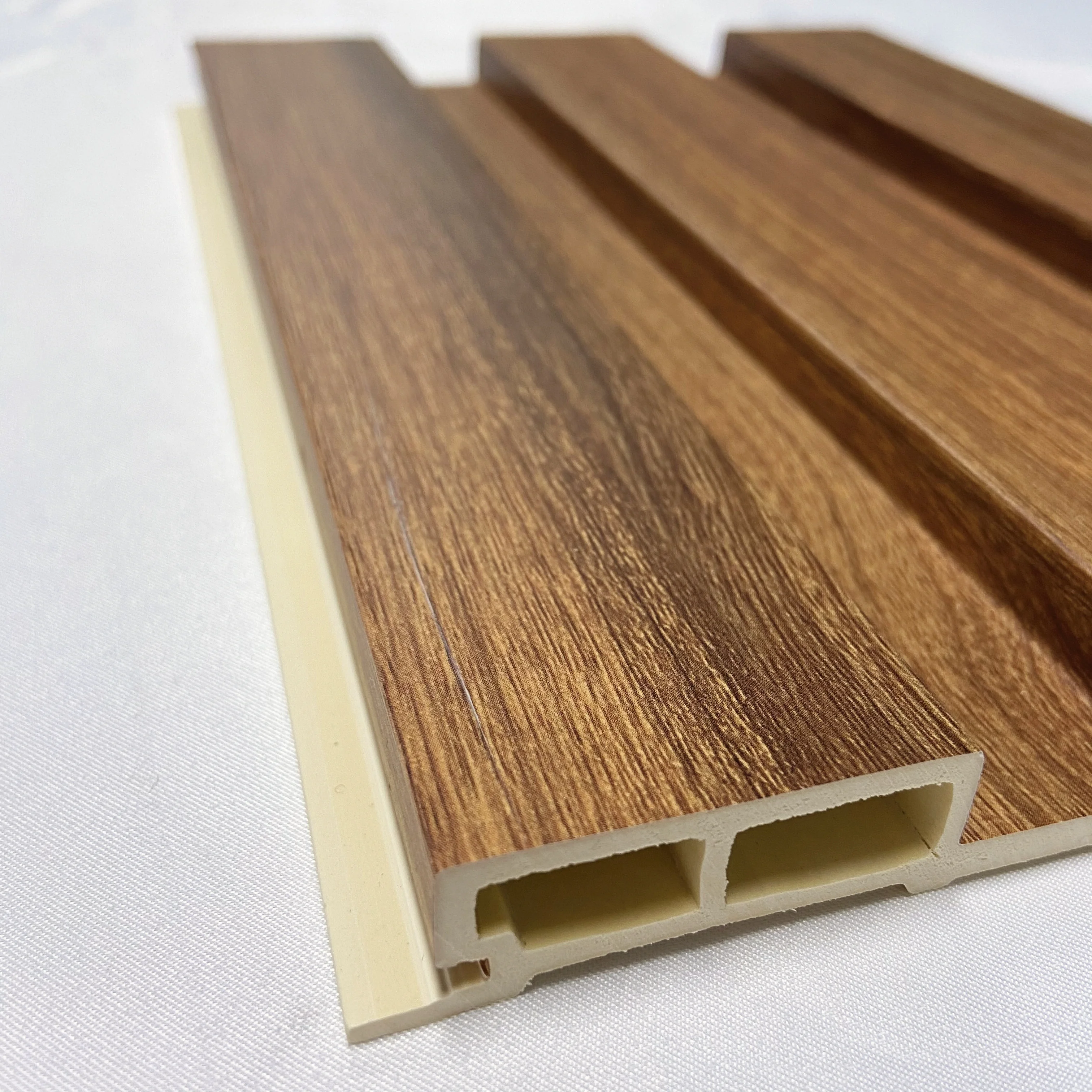 Factory Price Interior Decoration Bamboo Fiber Integrated 3D Panel De Pared PVC Coated Fluted Slat Para Paredes Ceiling Panel