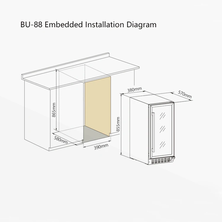 Vinopro 34 Bottles 88L Wine Cooler Cabinet Fridge And Built In Wine Cellar Compressor Cooling Unit Wine Cellar Refrigerator